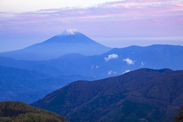 Fototapeta na wymiar 富士山と夕焼け空