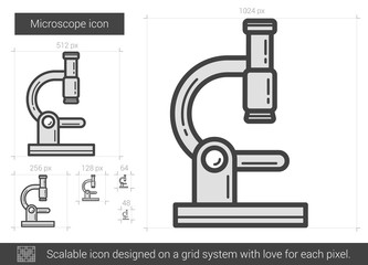 Microscope line icon.