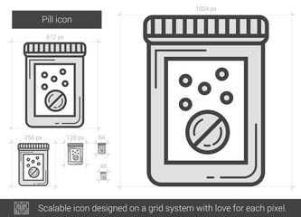 Pill line icon.