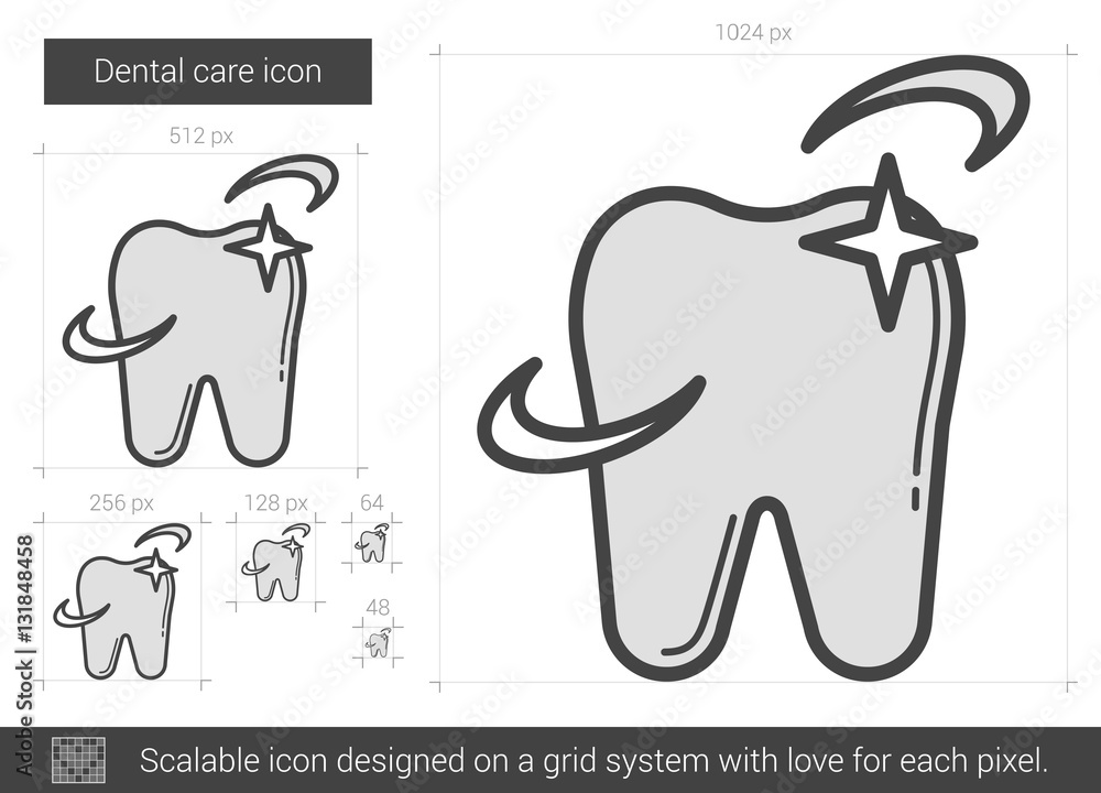 Canvas Prints dental care line icon.