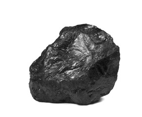 pile black coal isolated on white background