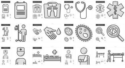 Medicine line icon set.