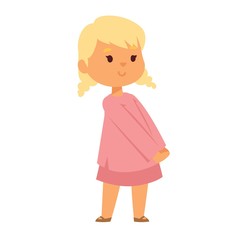 Smiling girl vector illustration.