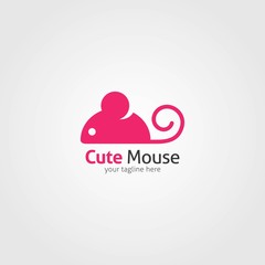 Mouse Logo Design Template. Vector Illustration