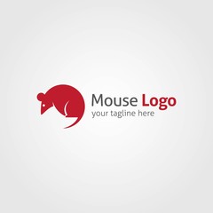 Mouse Logo Design Template. Vector Illustration