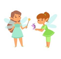 Fairies cartoon character vector.