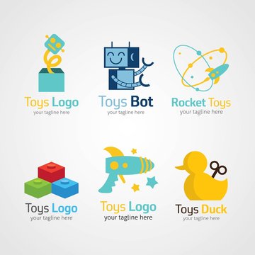toy shop logo design template. vector illustration. Flat style