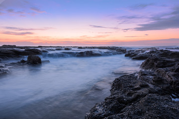 Sunrise on the Bar Beach in Newcastle NSW Australia.