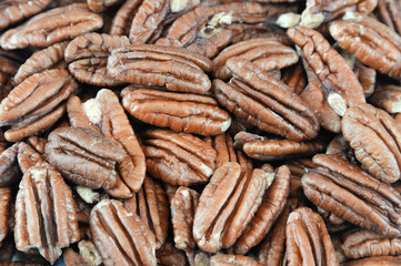 fresh pecan halves background