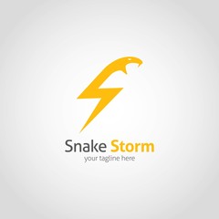 Snake logo design template. Vector illustration.