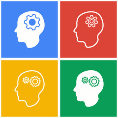 Brain icon set.