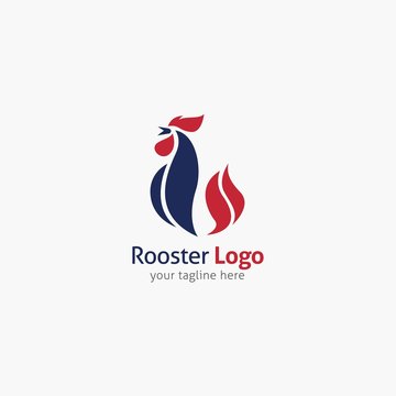 Rooster logo design template. Vector Illustration
