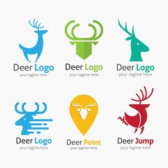 Deer Logo Design Template. Vector Illustration