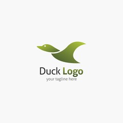 Duck Logo Design Template. Vector Illustration