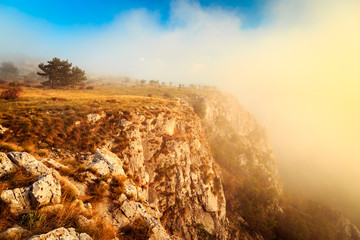 Foggy autumn evening in Val Rosandra