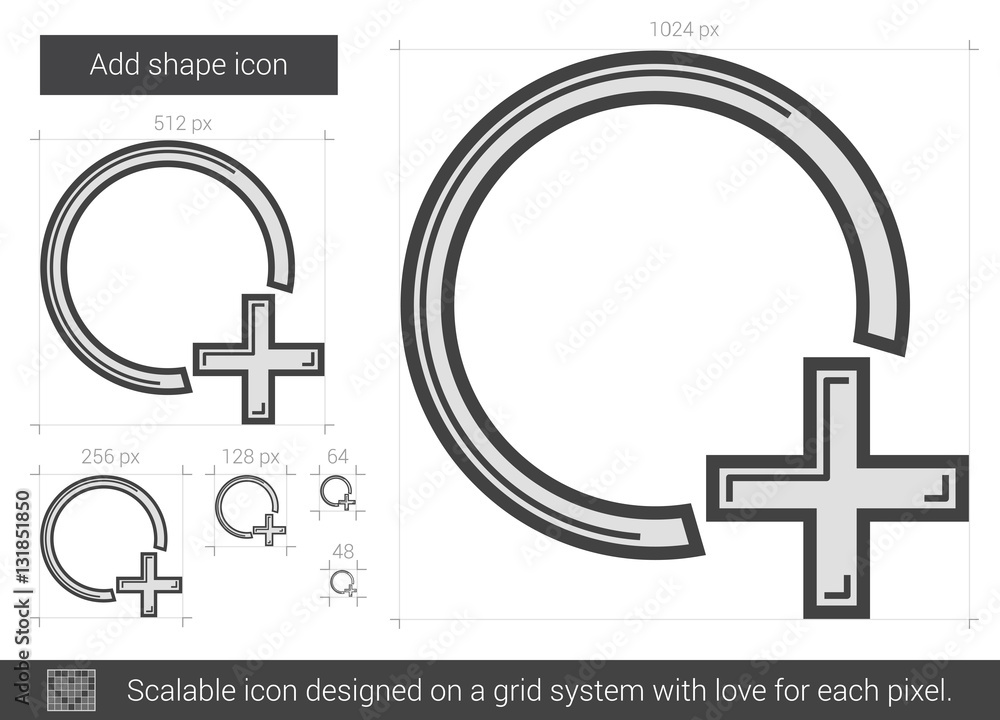 Poster add shape line icon.
