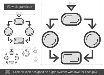 Flow diagram line icon.