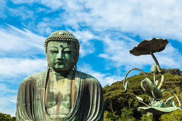 The Great Buddha in Kamakura.  Located in Kamakura, Kanagawa Prefecture Japan.