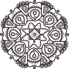 Vector hand drawn flower mandala. Ethnic ornament