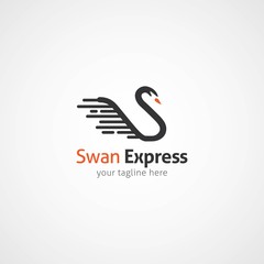 Swan Logo Design Template. Vector Illustration