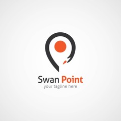 Swan Logo Design Template. Vector Illustration