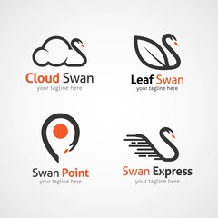 Swan Logo Design Template. Vector Illustration