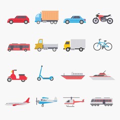 Vehicle Icons Design Vector.