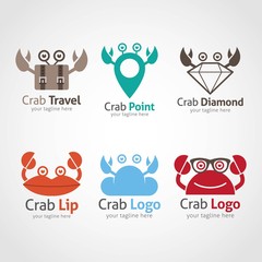 Crab Logo Design Template. Vector Illustration