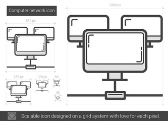 Computer network line icon.