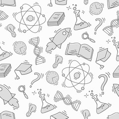 Hand Drawn Science seamless pattern