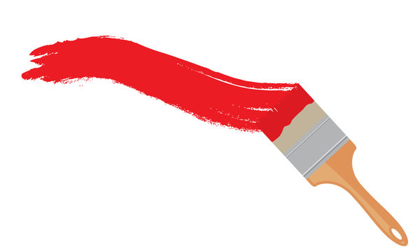 Paint brush tool isolated on white background