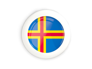Obraz premium Flag of aland islands, glossy round button