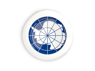 Flag of antarctica, glossy round button