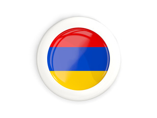Flag of armenia, glossy round button