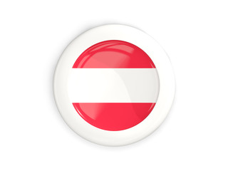 Flag of austria, glossy round button