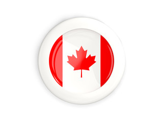 Fototapeta na wymiar Flag of canada, glossy round button