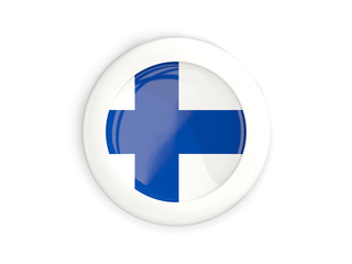 Flag of finland, glossy round button