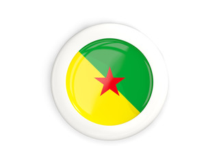 Flag of french guiana, glossy round button