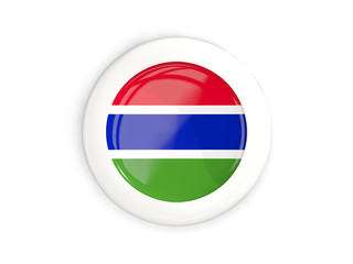 Flag of gambia, glossy round button