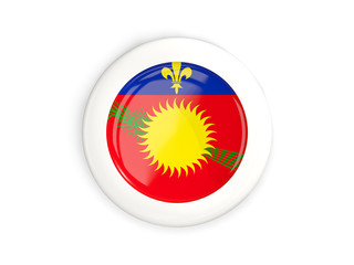 Flag of guadeloupe, glossy round button