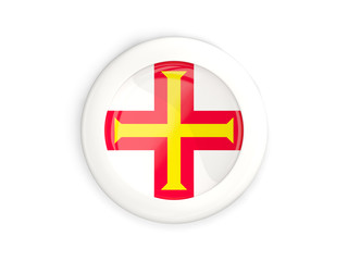 Flag of guernsey, glossy round button