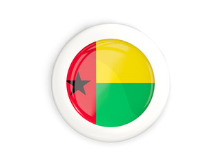 Fototapeta premium Flag of guinea bissau, glossy round button