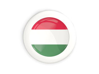 Flag of hungary, glossy round button