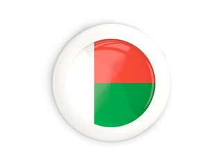 Flag of madagascar, glossy round button