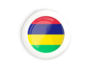 Flag of mauritius, glossy round button