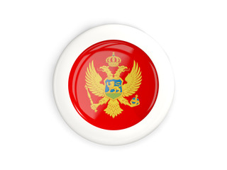 Flag of montenegro, glossy round button