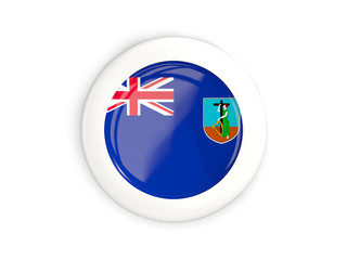 Flag of montserrat, glossy round button