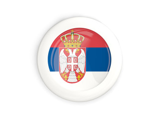 Flag of serbia, glossy round button