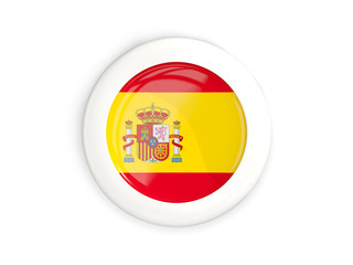Flag of spain, glossy round button