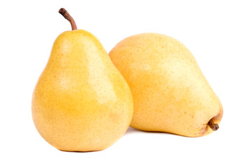 Yellow pear on a white background